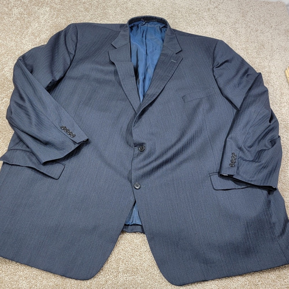 Hart Schaffner Marx Edwards Men's Size 52 Herringbone Blazer Jacket Made in USA